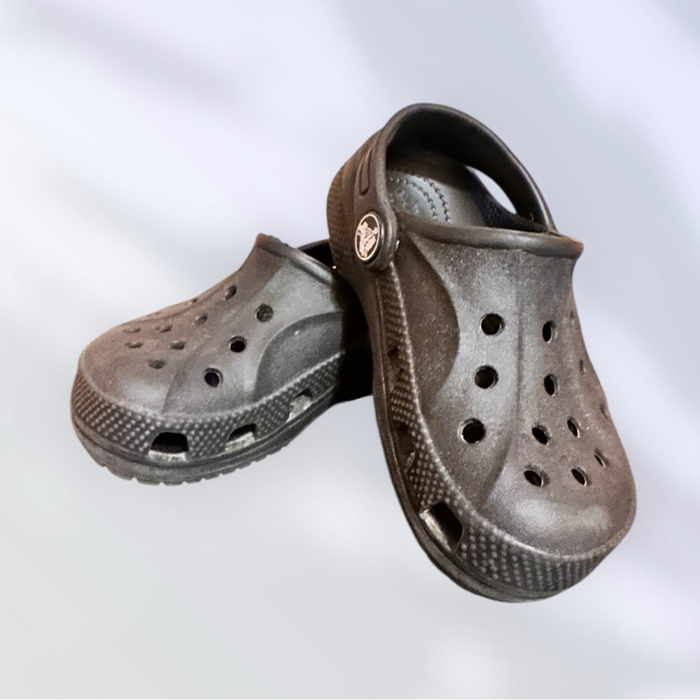 CROCS Kids Black Croc Slip-on Shoes